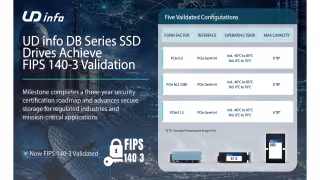 UD info's DB Series SSDs Earn FIPS 140-3 Level 2 Validation