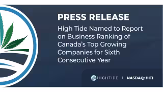 High Tide Ranks No. 315 on Canada's Top Growing Companies List
