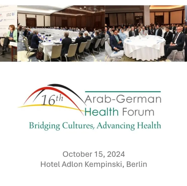 16th Arab-German Health Forum to Focus on Bridging Cultures and Advancing Health