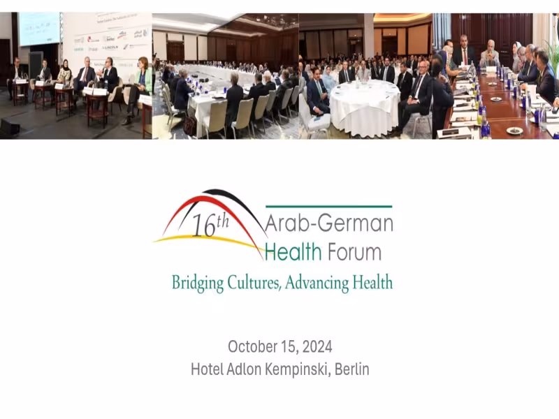 16th Arab-German Health Forum to Focus on Bridging Cultures and Advancing Health