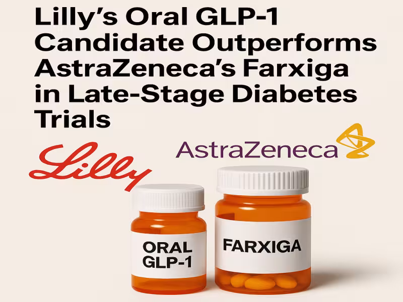 Lilly’s Oral GLP-1 Candidate Outperforms AstraZeneca’s Farxiga in Late-Stage Diabetes Trials