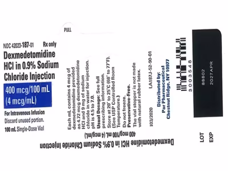 Par Health Recalls Two Dexmedetomidine Lots Over Particulate Risk