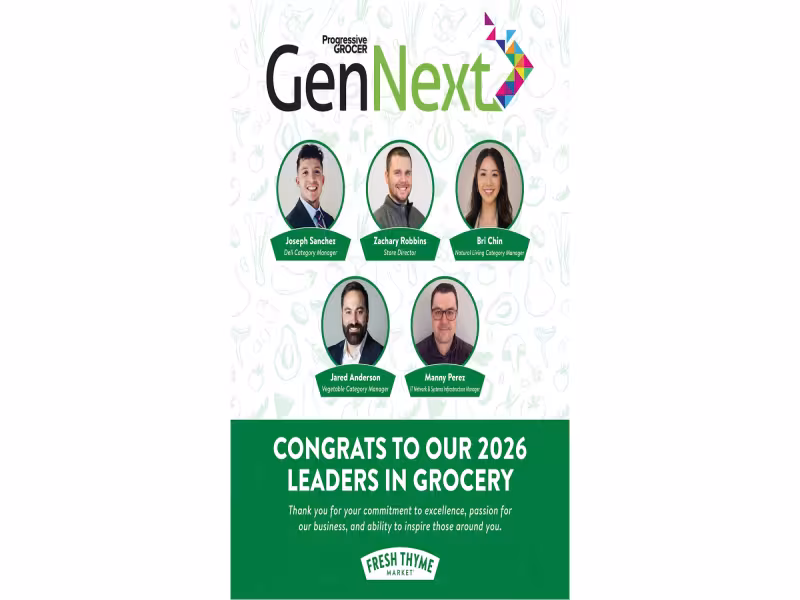 Fresh Thyme Lands Five Honorees on Progressive Grocer's 2026 GenNext List