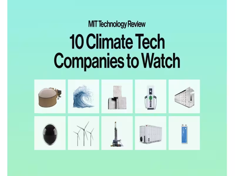 MIT Technology Review Names 10 Climate Tech Firms to Watch in 2026