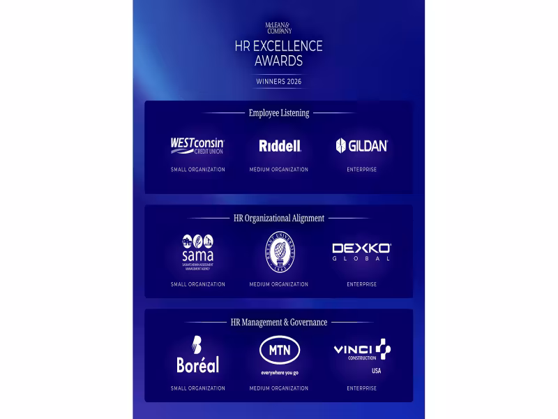 McLean & Company Names 9 Winners in First HR Excellence Awards