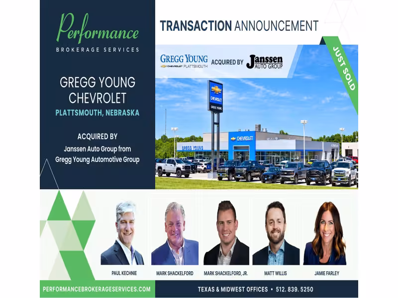 Janssen Auto Group Buys Gregg Young Chevrolet in Nebraska Deal